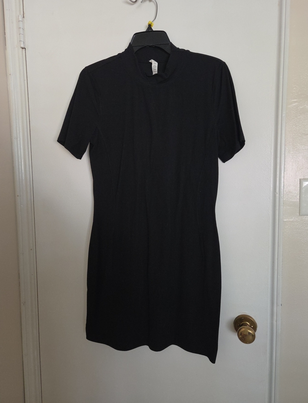 lululemon athletica Black Short Sleeve Mock Neck Mini Dress
